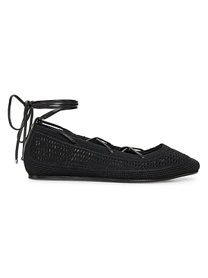 Belna Crochet Ankle-Wrap Flats