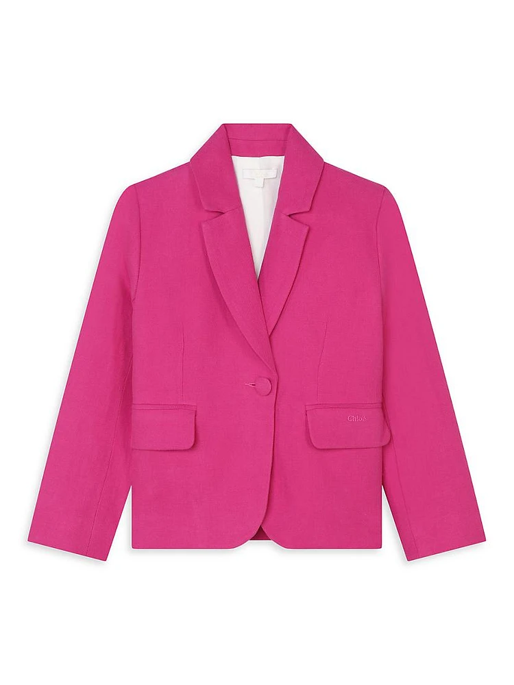 Little Girl's & Linen-Blend Suit Jacket