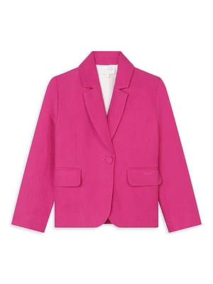 Little Girl's & Linen-Blend Suit Jacket