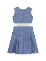 Little Girl's & Embroidered Denim Dress