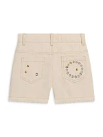 Little Girl's & Embellished Denim Shorts