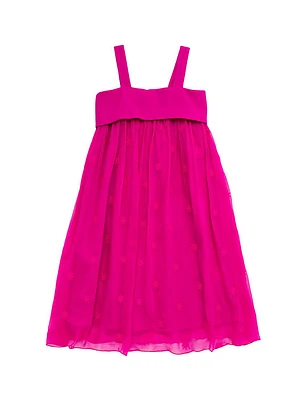 Little Girl's & Silk Crepe Sleeveless Dress