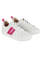 Girl's Logo Leather Sneakers