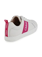 Girl's Logo Leather Sneakers