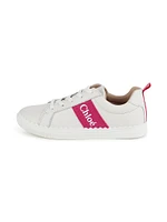 Girl's Logo Leather Sneakers