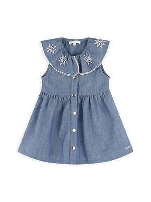 Baby Girl's & Little Embroidered Collar Sleeveless Dress