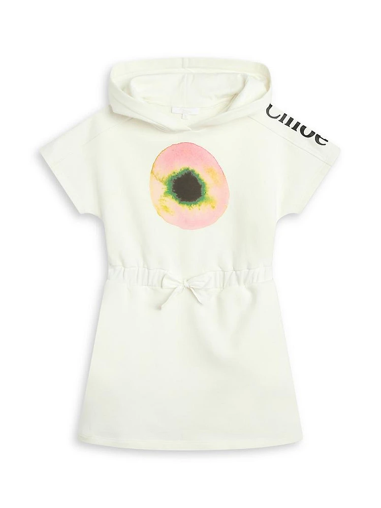 Little Girl's & Graphic Sweatshirt Hooded Dress