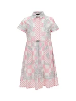 Little Girl's & Barocco Damier Shirtdress