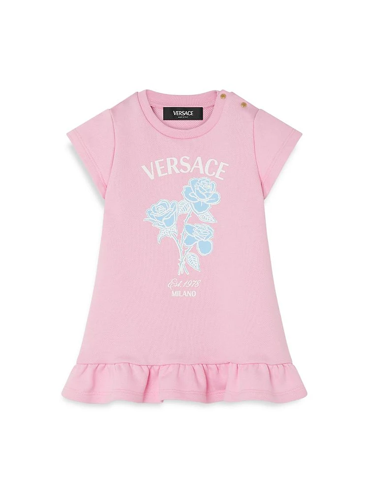 Little Girl's & Roses Logo Crewneck Dress