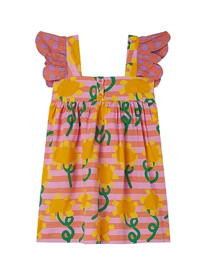 Little Girl's & Sunflower Stripes Dress