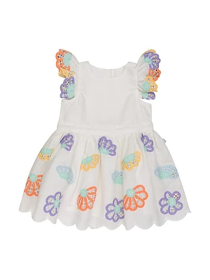 Baby Girl's Festive Flowers Linen Dress