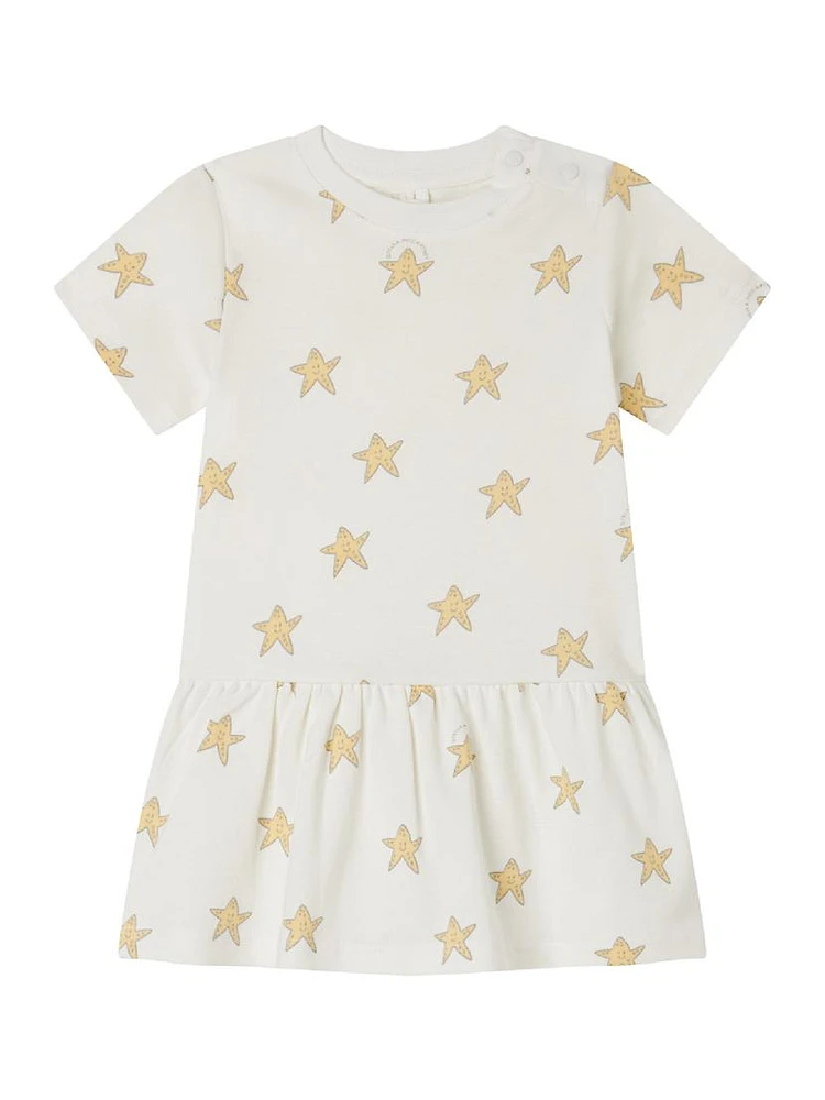 Baby Girl's Starfish Rib-Knit Jersey Dress