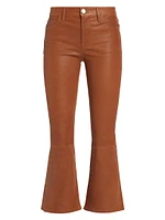 Le Crop Mini Boot-Cut Leather Pants