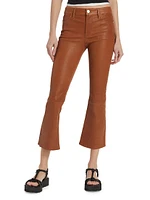 Le Crop Mini Boot-Cut Leather Pants