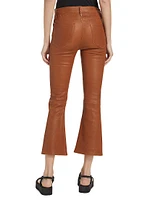 Le Crop Mini Boot-Cut Leather Pants