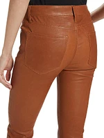 Le Crop Mini Boot-Cut Leather Pants