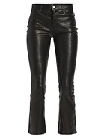 Le Crop Leather Mini Boot-Cut Pants