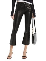 Le Crop Leather Mini Boot-Cut Pants