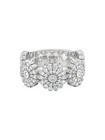 Sterling Silver & 1.15 TCW Diamond Daisy Ring