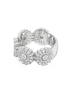 Sterling Silver & 1.15 TCW Diamond Daisy Ring