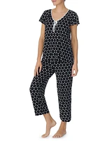 Geometric Dot Cropped Pajamas