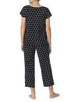 Geometric Dot Cropped Pajamas