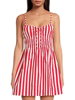 Roma Alboa Striped Cotton Minidress