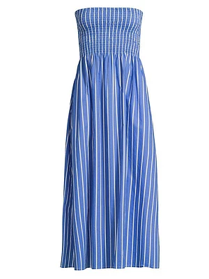 Roma Madella Striped Cotton Midi-Dress