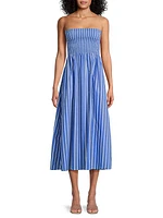 Roma Madella Striped Cotton Midi-Dress