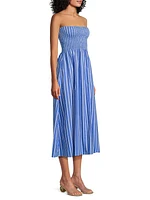 Roma Madella Striped Cotton Midi-Dress