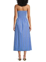 Roma Madella Striped Cotton Midi-Dress