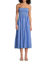 Roma Madella Striped Cotton Midi-Dress