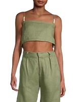 Roma Chianti Linen Crop Top