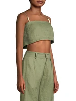 Roma Chianti Linen Crop Top