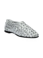 Eden Woven Metallic Leather Flats