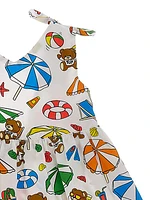 Baby Girl's & Little Girl's Teddy Bear Beach Print Dress