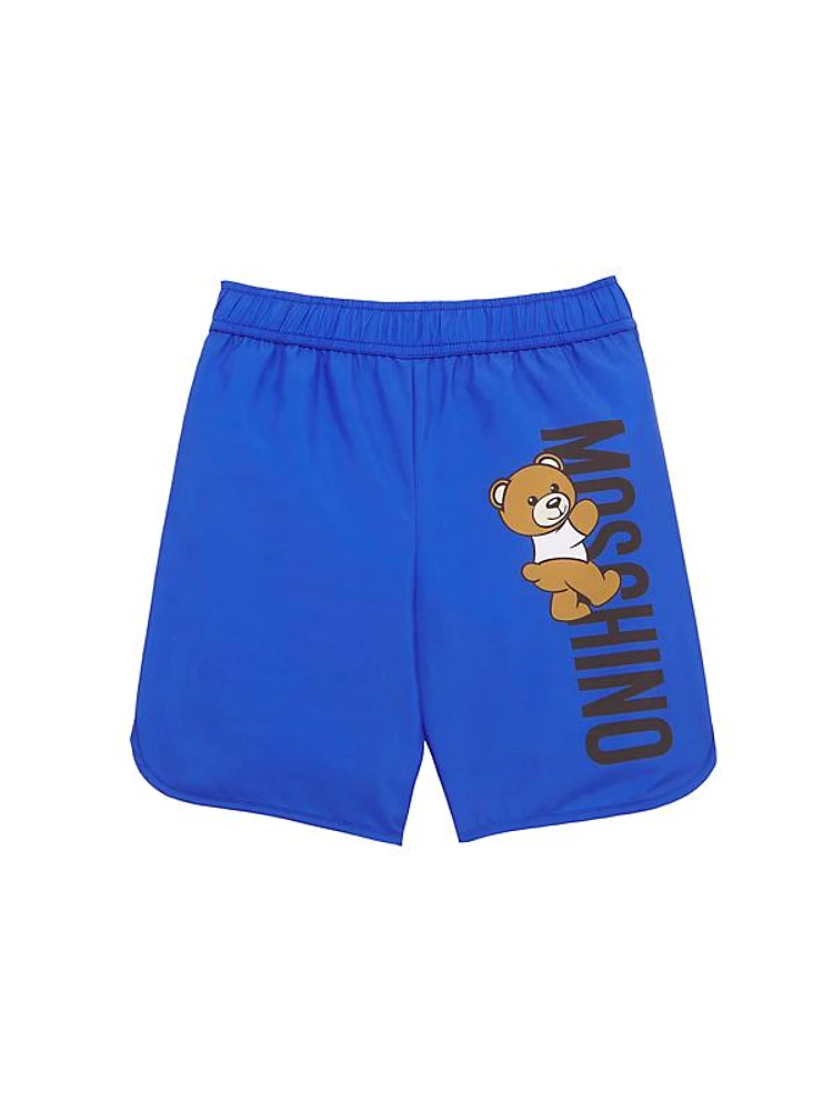 Little Boy's & Boy's Logo Teddy Bear Swim Shorts