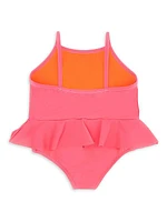 Baby Girl's & Little Girl's Teddy Bear Peplum Swimsuit