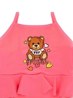 Baby Girl's & Little Girl's Teddy Bear Peplum Swimsuit