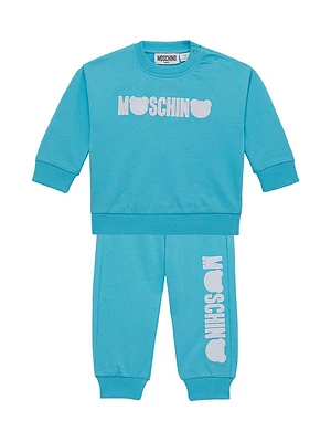 Baby Boy's & Little Teddy Bear Logo Sweatshirt Joggers Set