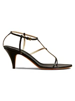 Jones 75MM Leather T-Strap Sandals