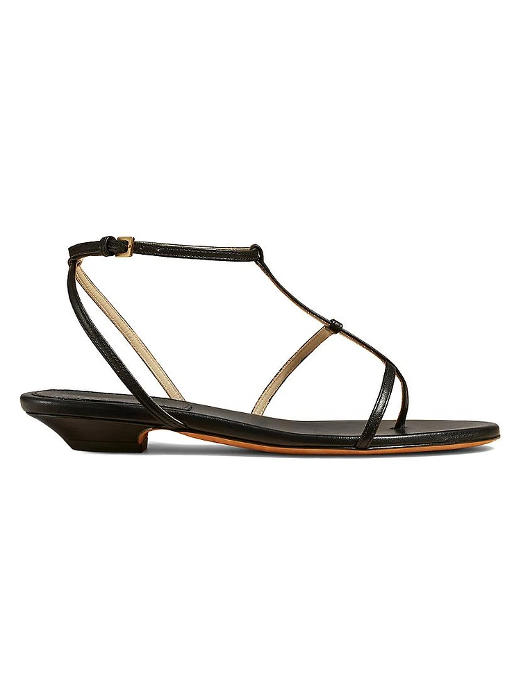 Jones Leather T-Strap Sandals