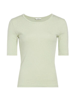 Elbow-Sleeve Cotton-Blend T-Shirt