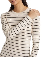 Striped Cotton-Blend Crewneck Long-Sleeve T-Shirt