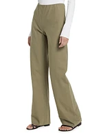 Cotton-Blend Straight-Leg Pants