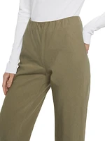 Cotton-Blend Straight-Leg Pants