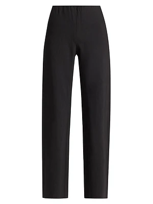 Cotton-Blend Straight-Leg Pants