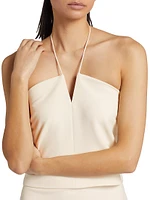 Stretch Crepe Halter Top