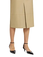 Leather Pencil Midi-Skirt