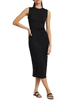 Stretch Jersey Sleeveless Midi-Dress